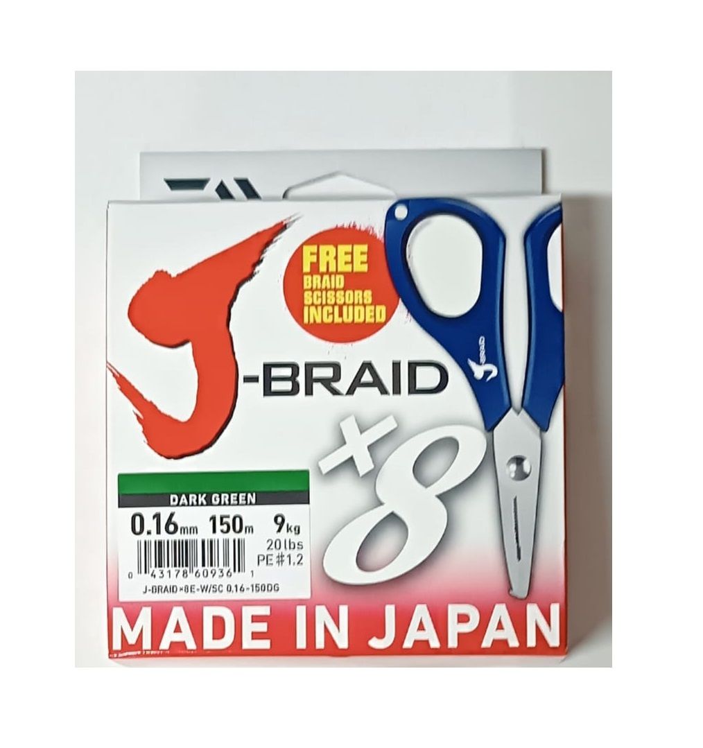 Daiwa JBraid 8B Koyu Yeşil 150m İp Misina 0,16 mm