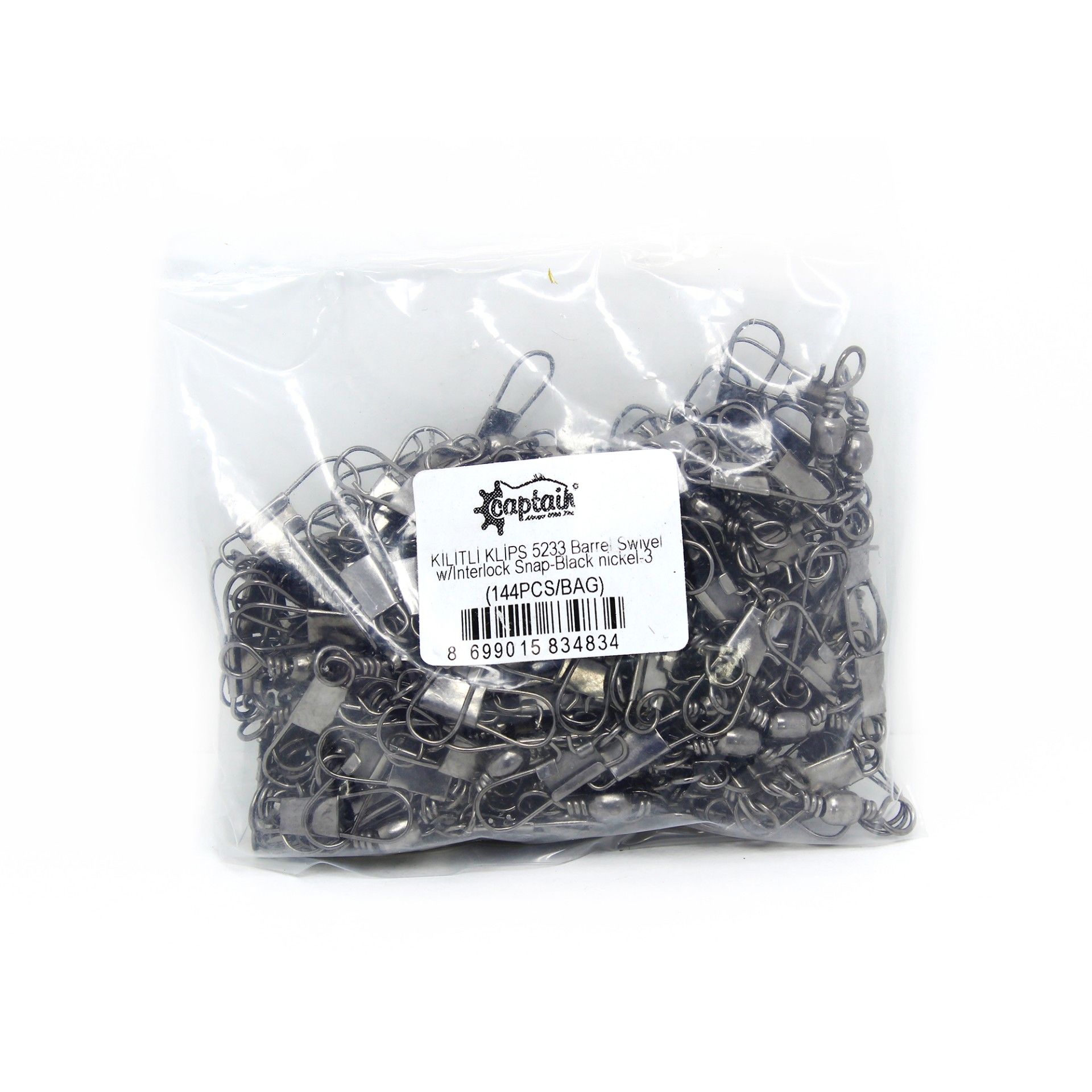 Captain 5233 Kilitli Klips 144'lü Paket Black Nikel