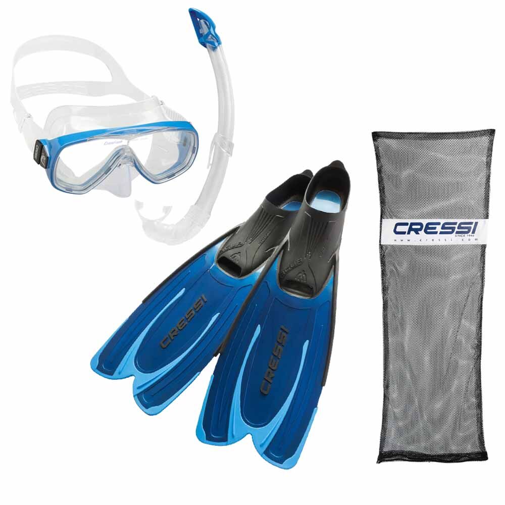 Cressi Agua - Onda - Mexico Palet Maske Şnorkel Set BLUE - NO:37-38