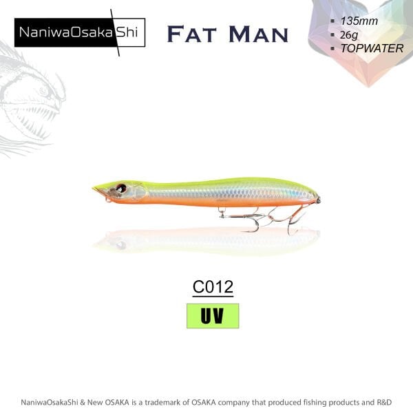NANIWAOSAKASHI FAT MAN 135MM 26GR TOPWATER C012