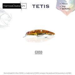 NANIWAOSAKASHI TETIS 70MM 9.6G SINKING MAKET BALIK C033