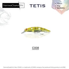 NANIWAOSAKASHI TETIS 70MM 9.6G SINKING MAKET BALIK C008