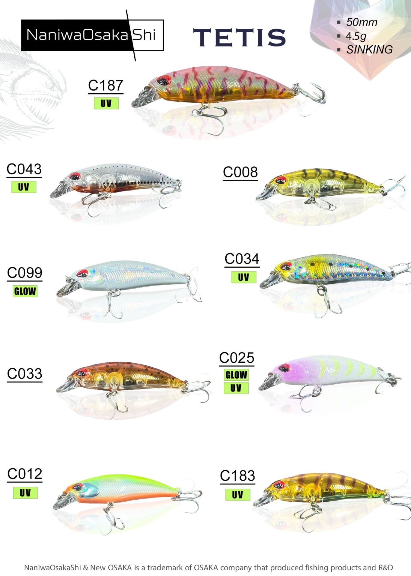 NANIWAOSAKASHI TETIS 50MM 4.5G SINKING MAKET BALIK