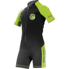 Cressi Little Shark Junior Shorty Dalış Elbisesi BLACK / LIME - 2MM - 9/10 YAŞ