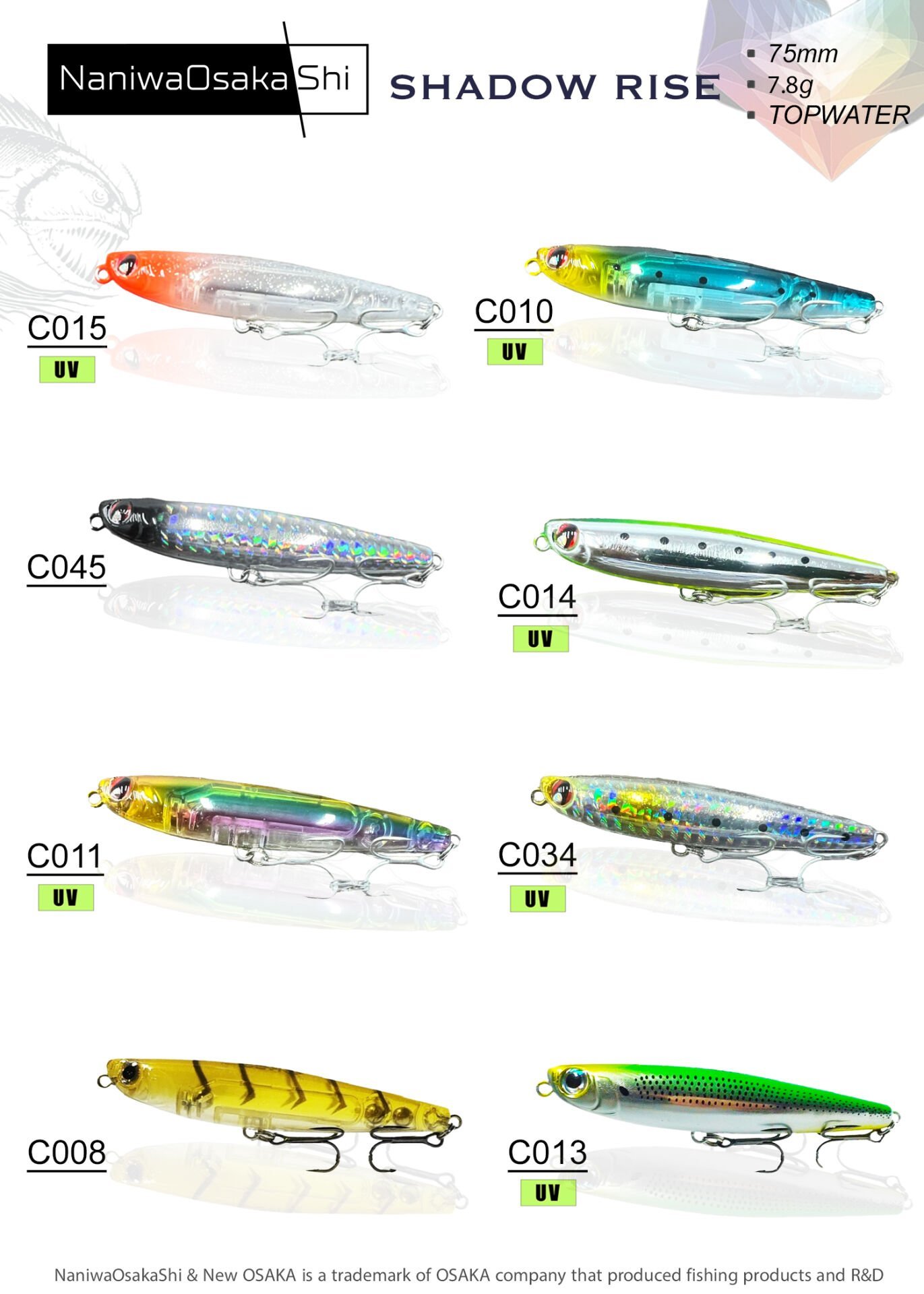 NANIWAOSAKASHI SHADOW RISE 75MM 7.8G MAKET BALIK