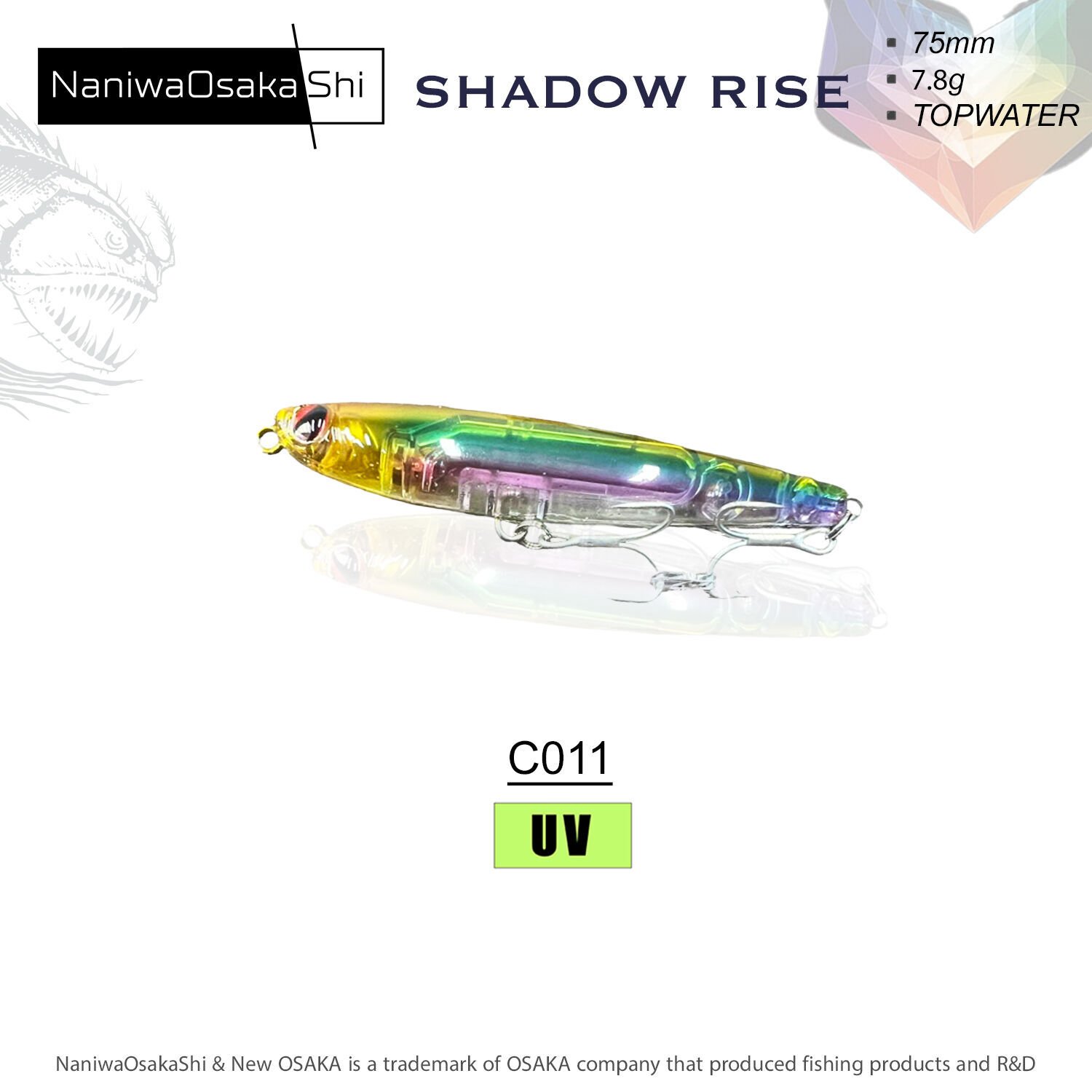 NANIWAOSAKASHI SHADOW RISE 75MM 7.8G MAKET BALIK C011