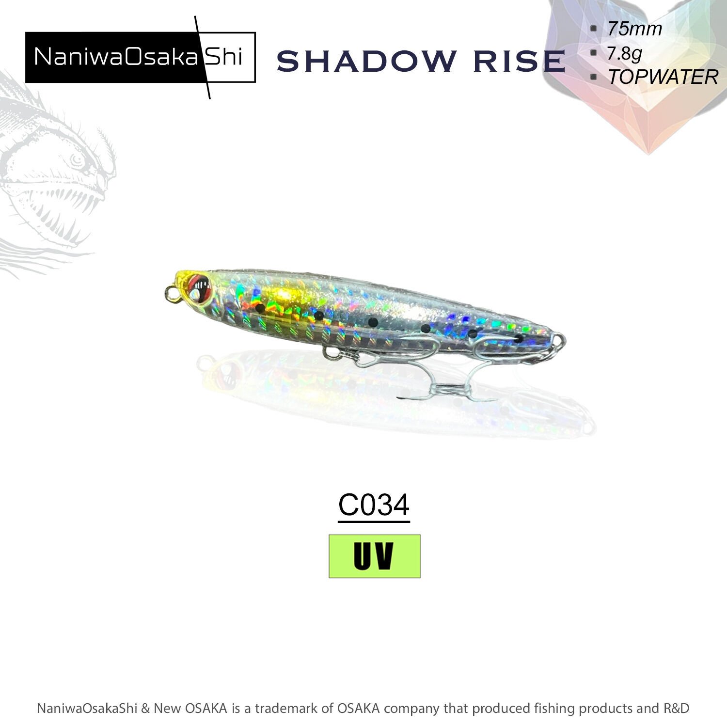 NANIWAOSAKASHI SHADOW RISE 75MM 7.8G MAKET BALIK C034