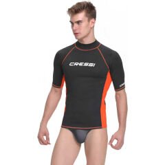 Cressi Rash Guard Man T-Shirt BLACK - ORANGE - XL - NO:5