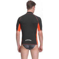 Cressi Rash Guard Man T-Shirt BLACK - ORANGE - 2XL - NO:6