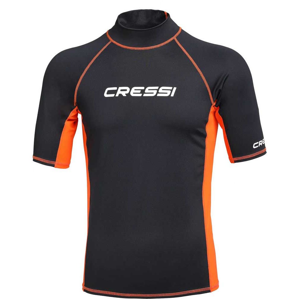 Cressi Rash Guard Man T-Shirt BLACK - ORANGE - M - NO:3