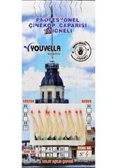 Çinekop Çaparisi UV-GLOW Simli 10 İğneli Kolay Açılan Çapari 025mm Beden x 035mm Köstek 84