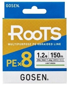 Gosen X8 Roots PE 8 Örgü Spin İp Misina 150mt Açık Yeşil 1.2 PE