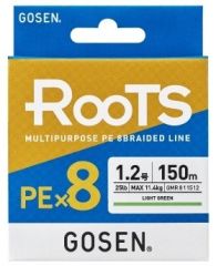 Gosen X8 Roots PE 8 Örgü Spin İp Misina 150mt Açık Yeşil 1.2 PE