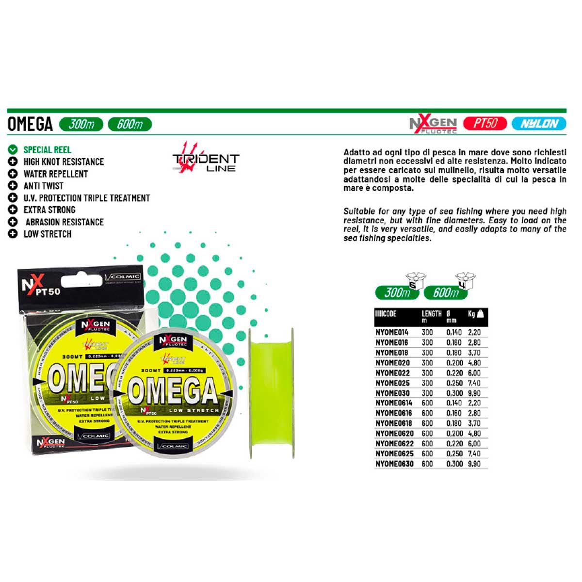 Colmic Omega 300 mt Surf Misina Sarı