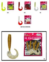 Mutant 3545 Runner Tail 8cm Levrek Silikonu 5li Paket Suni Yem 01