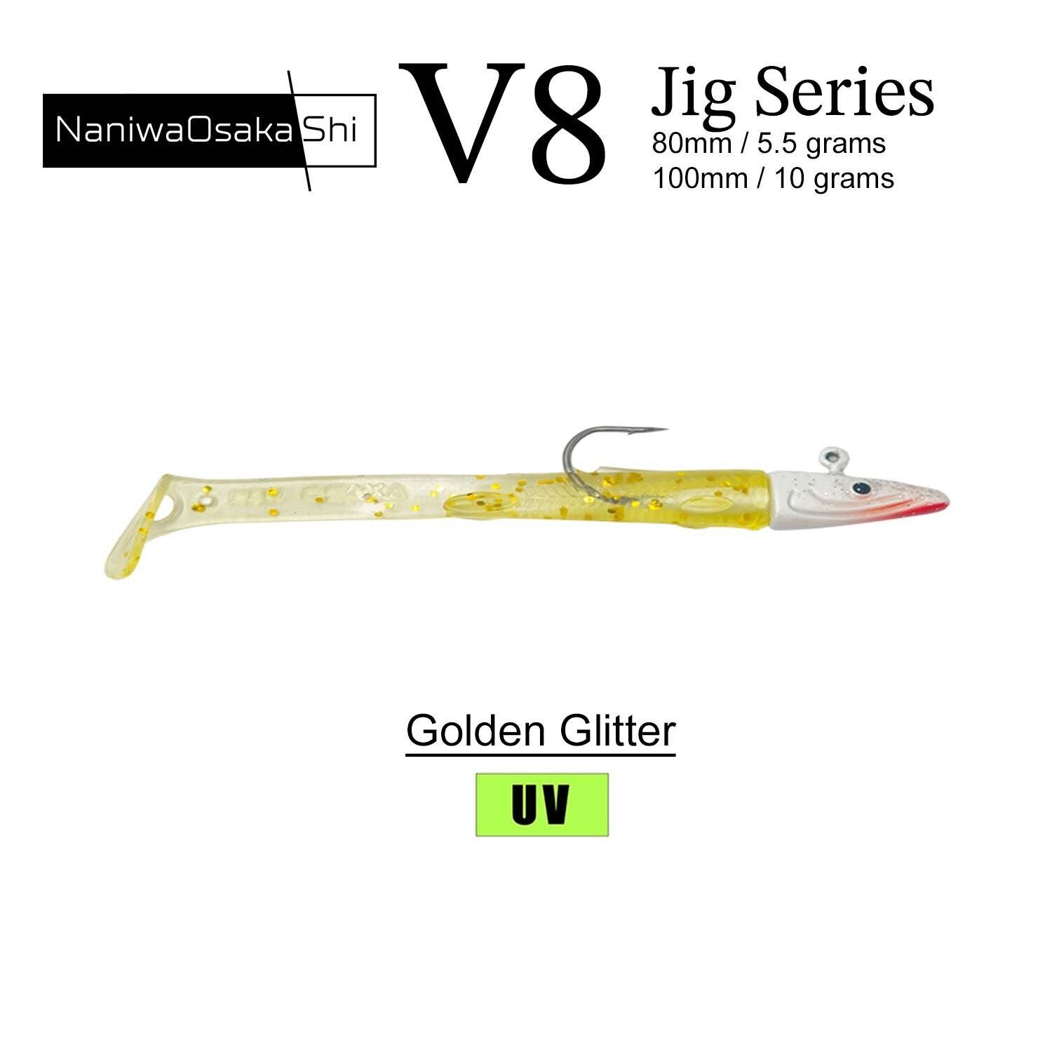 NaniwaOsakaShi V8 Jig Series 8cm 5.5gr Silikon Yem GOLDEN GLITTER