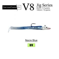 NaniwaOsakaShi V8 Jig Series 10 cm 10 gr Silikon Yem NACRE BLUE