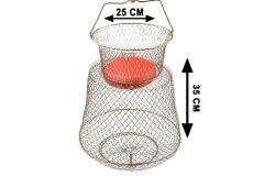 Captain Şamandralı Tel Livar Balık Sepeti 12mm Göz Standart - 30X38 CM