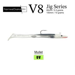 NaniwaOsakaShi V8 Jig Series 10 cm 10 gr Silikon Yem MULLET