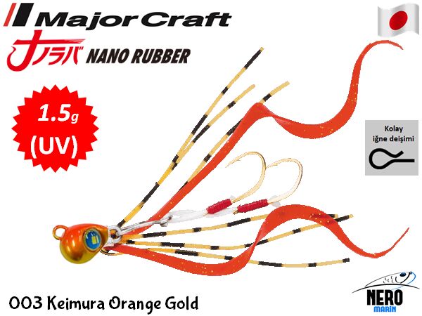 Major Craft Nano Rubber 1.5gr Major Craft Nano Rubber 1.5gr 003 Keimura Orange Gold