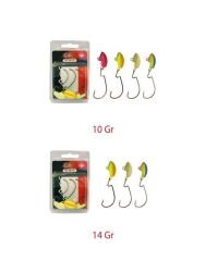 Captain Jig Head Current Offset İğneli Jig Head 3lü Mix Set Standart - 10 GR