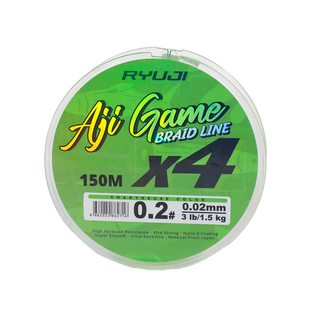 RYUJI AJI GAME 4X,150M, CHARTREUSE İP MİSİNA 0.03 mm