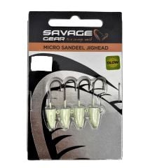 Savage Gear LRF Micro Sandeel Jighead Glow 4 Adet #8 2,5gr