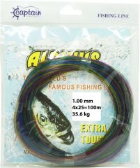 Captain Alpinus Poşet Misina 4x25 Bağlantılı 100mt Ebruli Standart - 0.80 MM