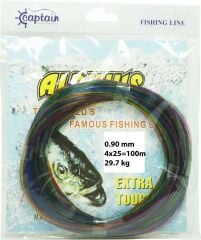 Captain Alpinus Poşet Misina 4x25 Bağlantılı 100mt Ebruli Standart - 0.90 MM