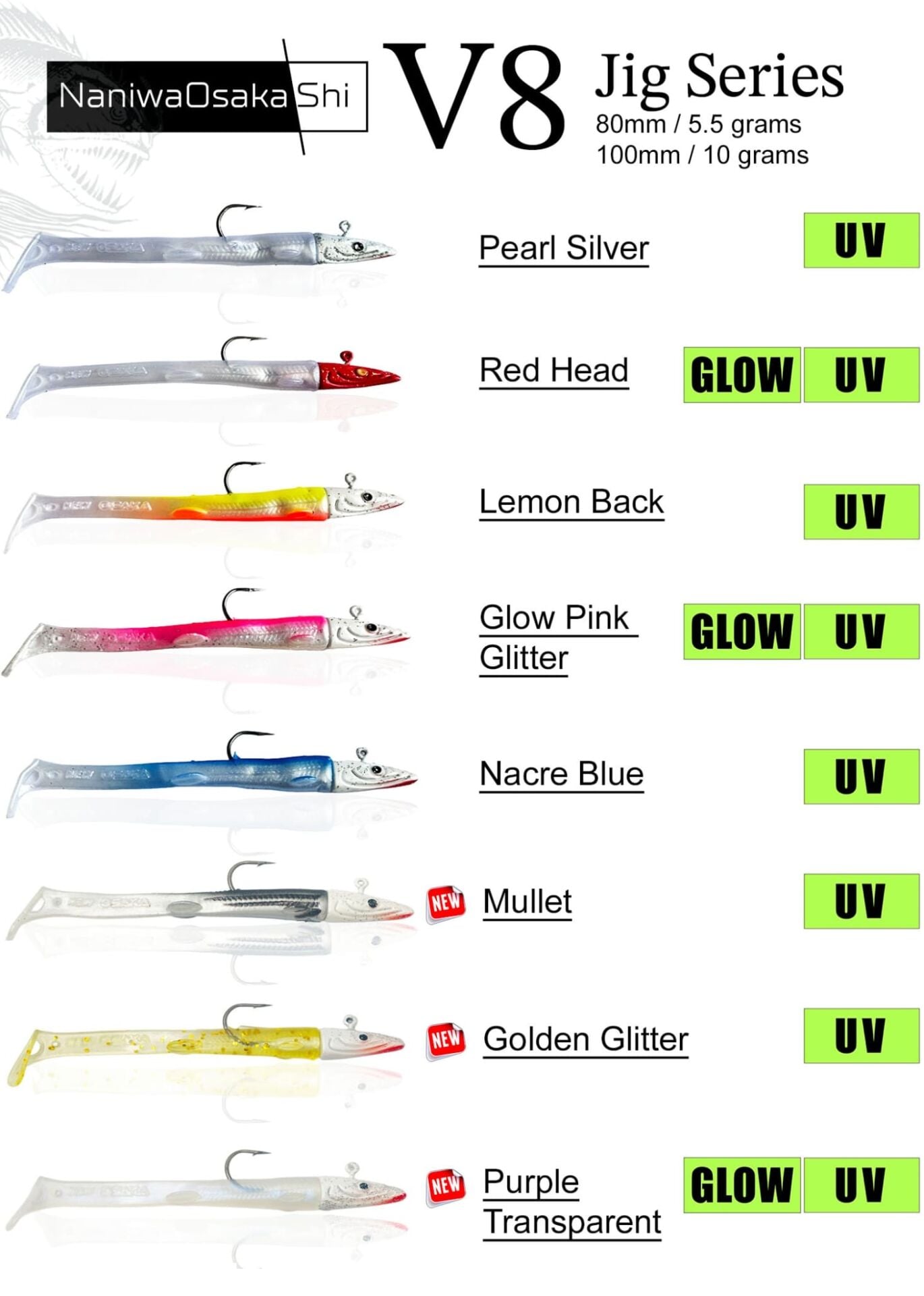 NaniwaOsakaShi V8 Jig Series 8cm 5.5gr Silikon Yem