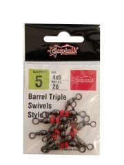 Captain 5129 Üçlü Boncuklu T Fırdöndü 5li Paket Black Nikel