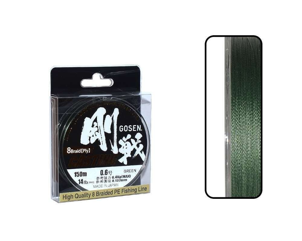 Gosen W8 Casting PE 8 Örgü Spin İp Misina 150mt Yeşil Standart - 0.6 PE