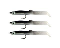 Captain 3525 Eel Fish 75cm Silikon Zargana Suni Yem 3lü Paket E16 BLACK