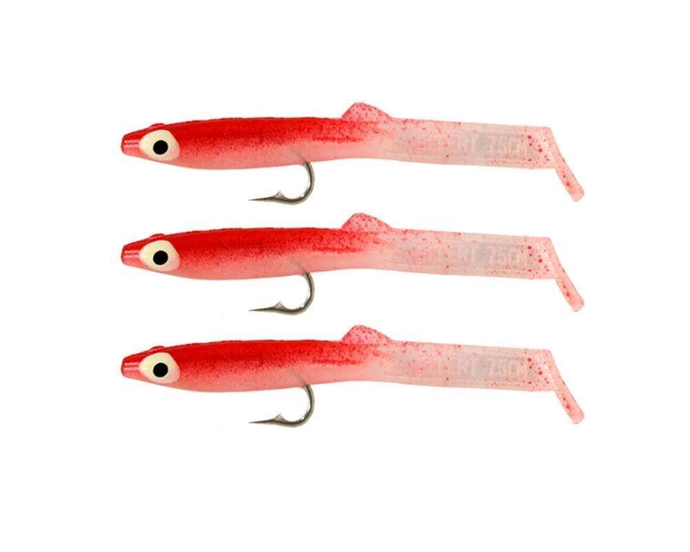 Captain 3525 Eel Fish 75cm Silikon Zargana Suni Yem 3lü Paket E07 RED