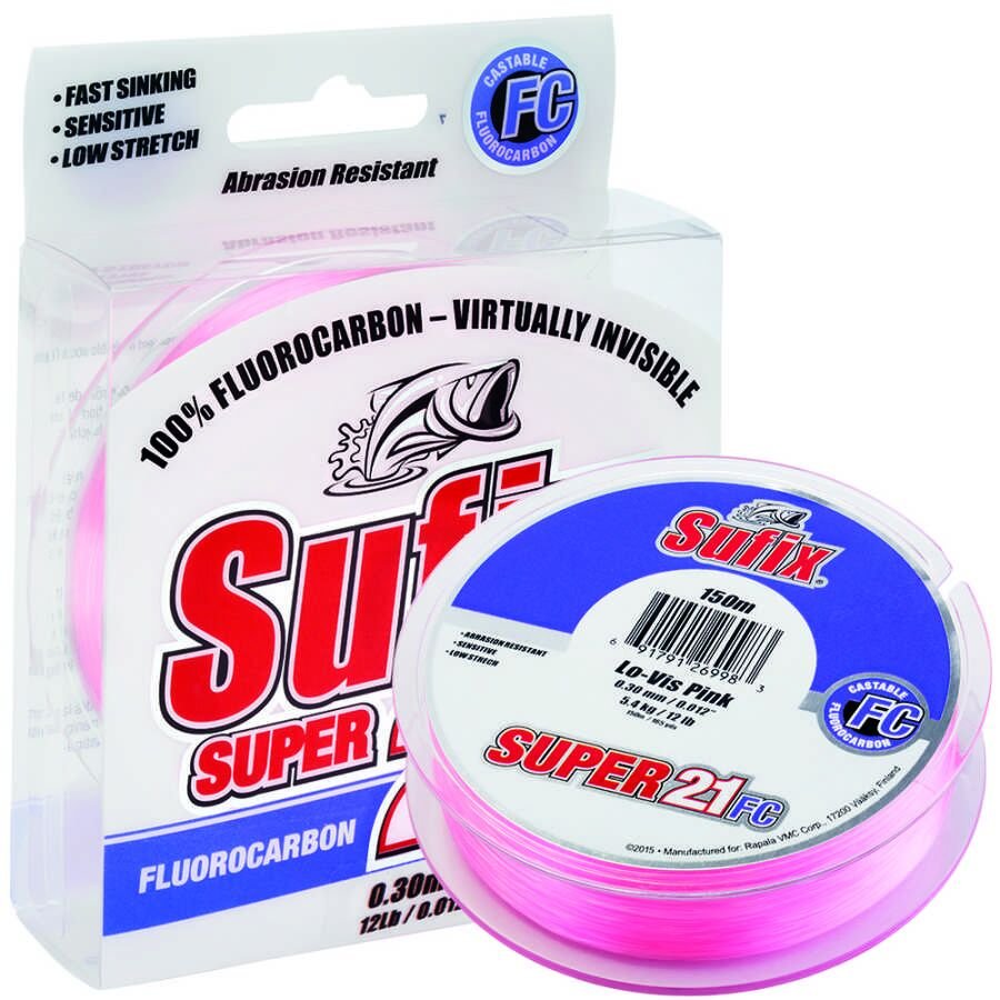 Sufix Süper 21 Fluorocarbon Misina PINK - 0.40MM - 50MT - 12.4KG