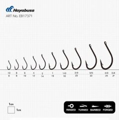 Hayabusa HMRS 173 Delikli Dövme Olta İğnesi 15li Paket Black Nikel