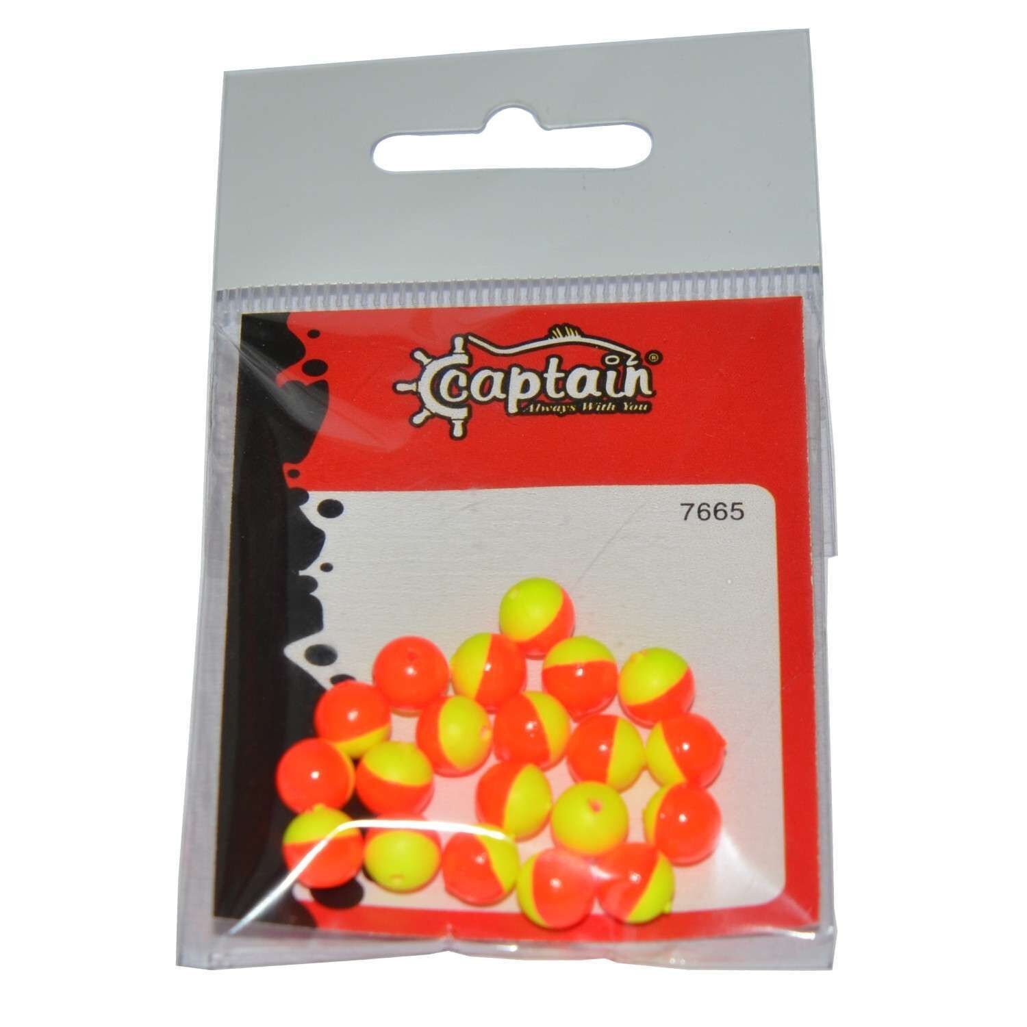 Captain 7665 Renkli Boncuk Yuvarlak 75mm Silikon Boncuk 20li Paket SARıKıRMZı