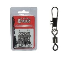 Captain 5023 Kilitli Klips İnox 10lu Paket Black Nikel Standart - 1