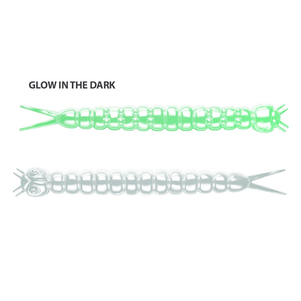Libra Lures Slight Worm Garlic Suni Yem 000 - GLOW UV GREEN - 38MM