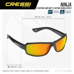 Cressi Ninja Floating Güneş Gözlüğü BLACK/ORANGE LENS
