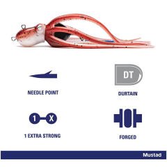 Mustad Inkvader Octopus Jig Sahte Yem RED - RED - 200GR