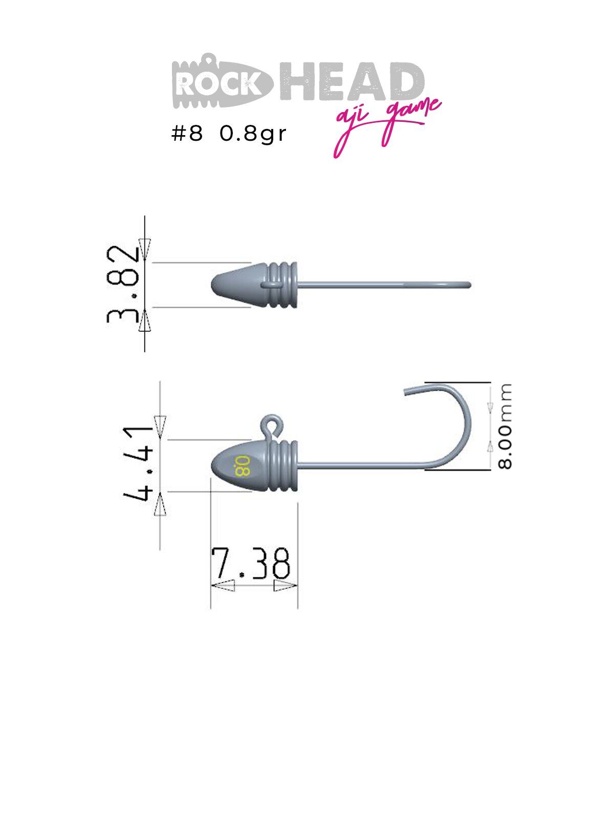 Fujin Rock-Head 8no Aji Game Jighead 0.8 gr