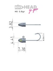 Fujin Rock-Head 8no Aji Game Jighead 0.8 gr