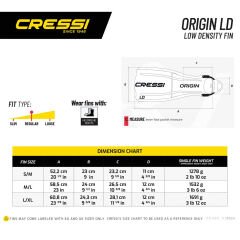 Cressi Origin LD Dalış Paleti AZURE - M/L
