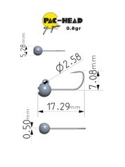 Fujin Pac-Head 10no Aji Game Jighead 0.8 gr
