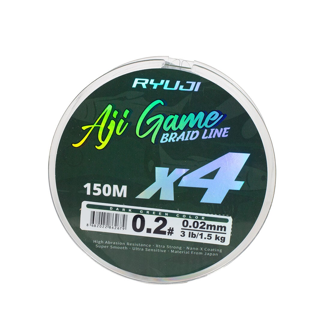 Ryuji Aji Game 4X 150M Dark Green Aji LRF İp Misina 0.03