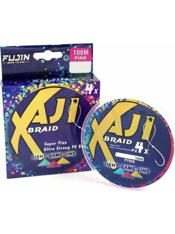 Fujin Aji Light Game Braid 4x 100MT Pink Pe Ip Misina 0,05 Mm.