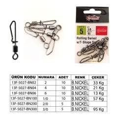 Captain 5027 Kilitli Klips Speed 10'lu Paket Black Nikel