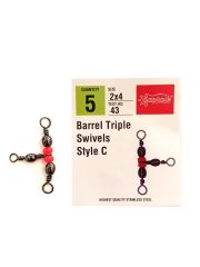 Captain 5129 Üçlü Boncuklu T Fırdöndü 6'lı Paket Black Nikel