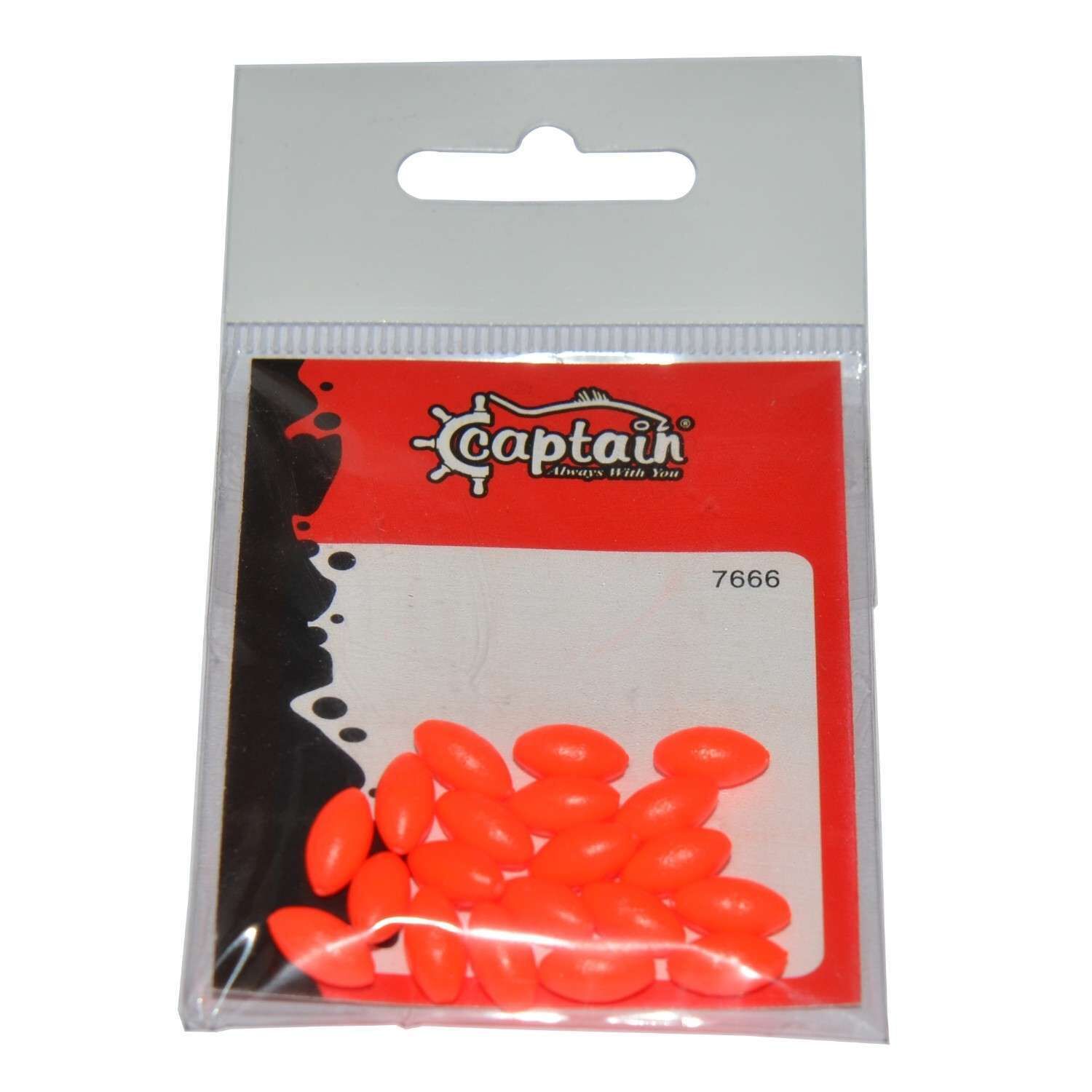 Captain 7666 Renkli Boncuk Oval 110mm Silikon Boncuk 20li Paket KıRMıZı